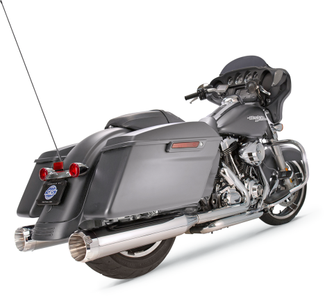 S&S Cycle - Mk45 Slip-On Mufflers Chrome with Chrome Thruster End Caps - 4.5" for 2017-'19 M8 Touring Models