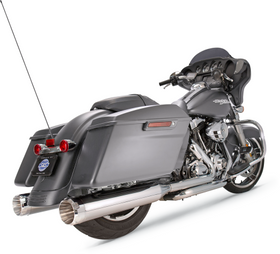 S&S Cycle - Mk45 Slip-On Mufflers Chrome with Chrome Thruster End Caps - 4.5" for 2017-'19 M8 Touring Models