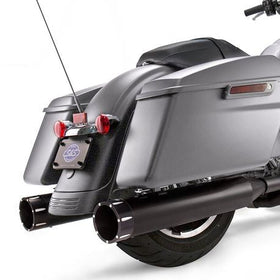 S&S Cycle - Mk45 Slip-On Mufflers Ceramic Black with Highlight Machined Black Tracer End Caps - 4.5" for 2017-'19 M8 Touring Models