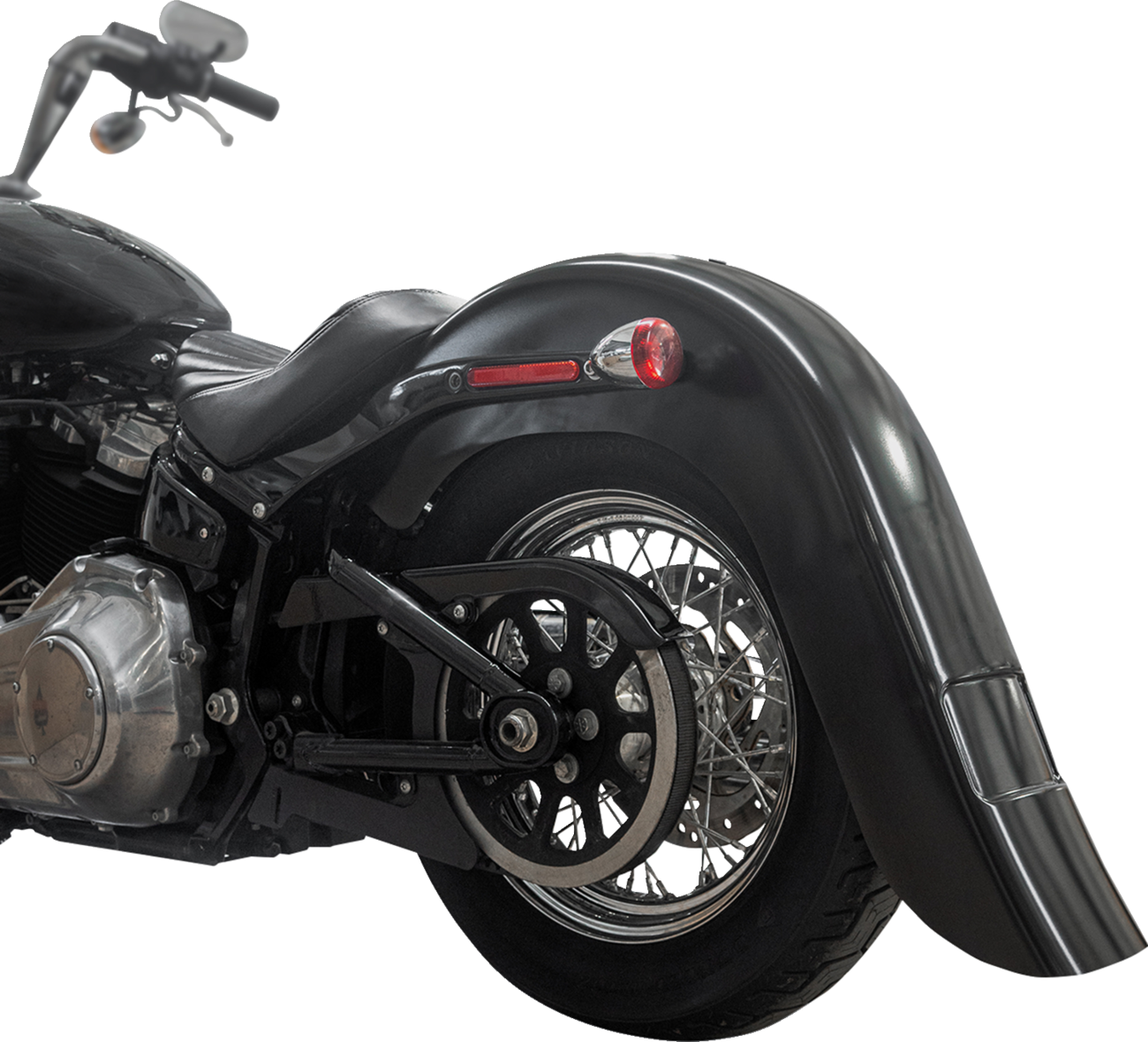 KLOCK WERKS Rear Fender - Vicla Frenched - 9" Extended Rear - Black KWF-02-0313