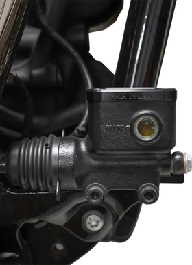 THRASHIN SUPPLY CO. Brake Reservoir Cap - Rear - Black - Twice Cut - '18+ Softail TSC-3177-4