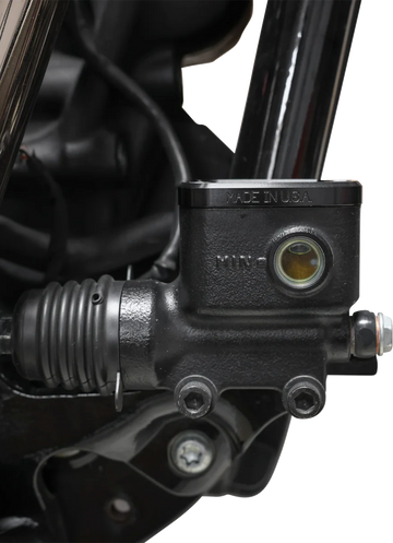 THRASHIN SUPPLY CO. Brake Reservoir Cap - Rear - Black - Twice Cut - '18+ Softail TSC-3177-4