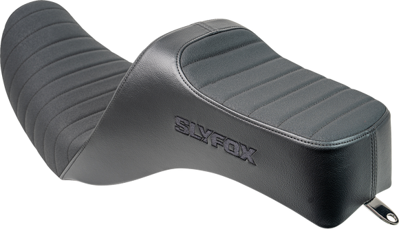 SLYFOX Highnoon Seat - Vinyl - Classic Stitch - Black Logo - Dyna '12-'16 4694A-slyfox