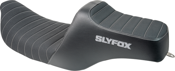 SLYFOX Highnoon Seat - Vinyl - Classic Stitch - Gray Logo - FL '97-'07 4702B-SlyFox