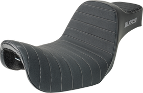 SLYFOX Highnoon Seat - Vinyl - Classic Stitch - Gray Logo - Dyna '12-'16 4694B-slyfox