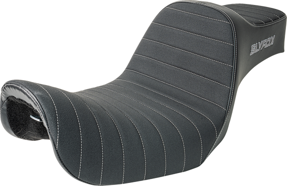 SLYFOX Highnoon Seat - Vinyl - Classic Stitch - Gray Logo - Dyna '12-'16 4694B-slyfox