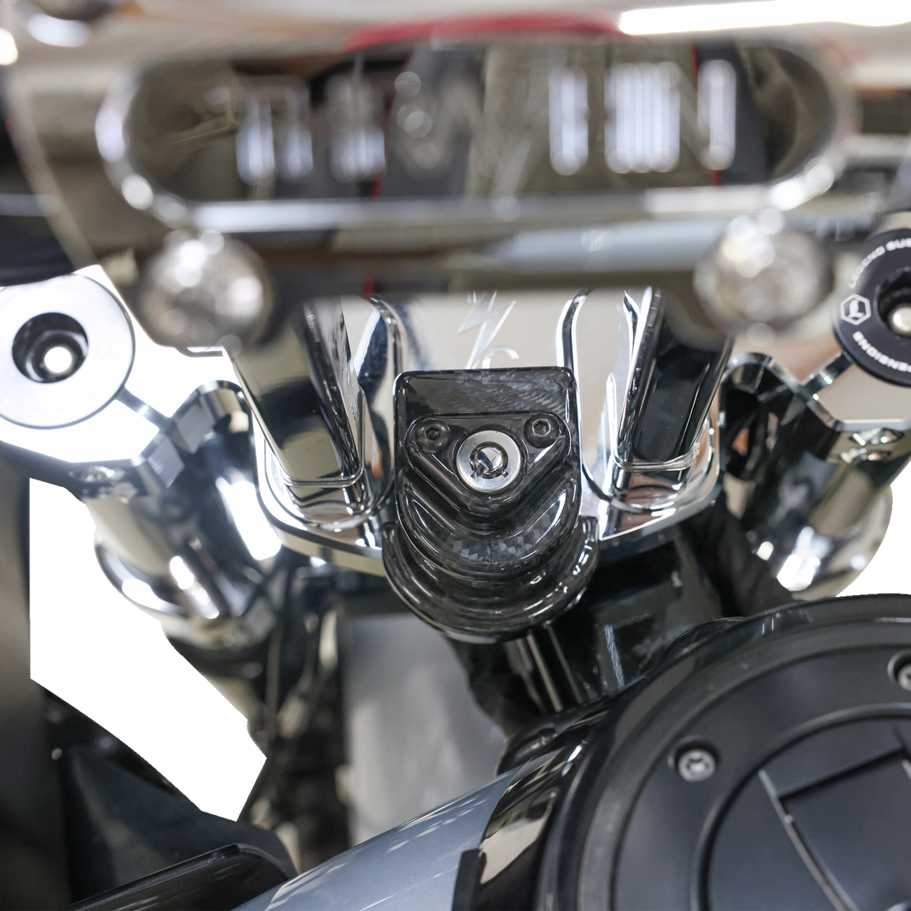 THRASHIN SUPPLY CO. Cover Steering Lock - Gloss Weave Carbon Fiber TSC-3033-0