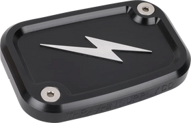 THRASHIN SUPPLY CO. Master Cylinder Cover - Brake - Front - Black/Twice-Cut TSC-3176-4
