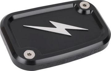 THRASHIN SUPPLY CO. Master Cylinder Cover - Brake - Front - Black/Twice-Cut TSC-3176-4