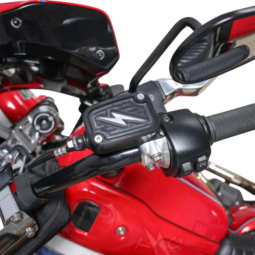 THRASHIN SUPPLY CO. Master Cylinder Cover - Brake - Front - Black/Twice-Cut TSC-3176-4