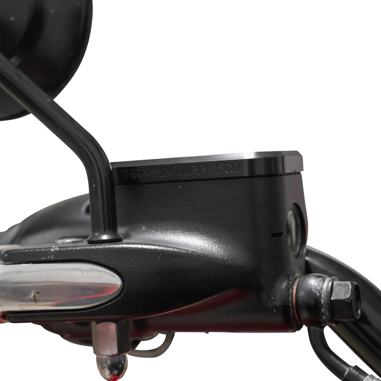 THRASHIN SUPPLY CO. Master Cylinder Cover - Brake - Front - Black/Twice-Cut TSC-3176-4