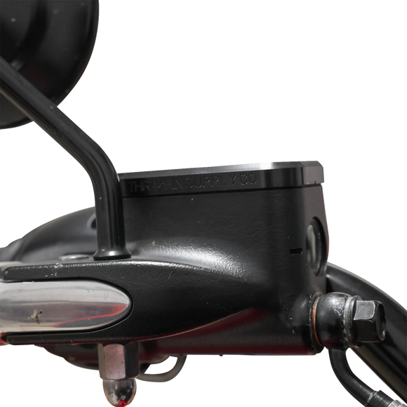 THRASHIN SUPPLY CO. Master Cylinder Cover - Brake - Front - Black/Twice-Cut TSC-3176-4