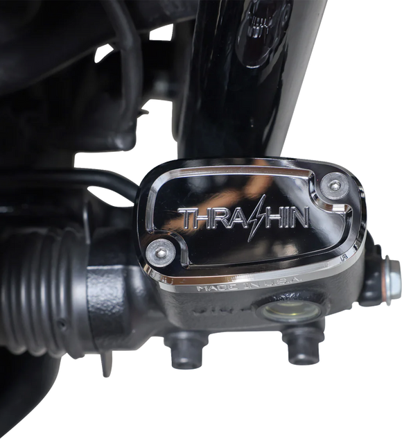 THRASHIN SUPPLY CO. Brake Reservoir Cap - Rear - Chrome - '18+ Softail TSC-3177-3