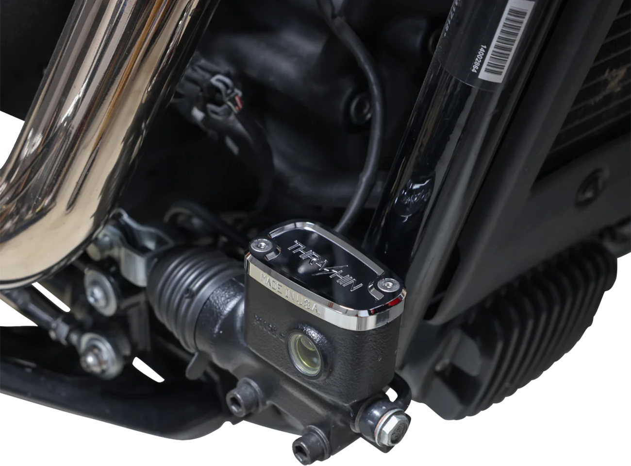 THRASHIN SUPPLY CO. Brake Reservoir Cap - Rear - Chrome - '18+ Softail TSC-3177-3