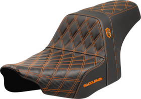 SADDLEMEN Pro Series SDC Performance Seat - Orange Stitching - w/o Backrest - FLT/FLH '23-'24 SC82307D3