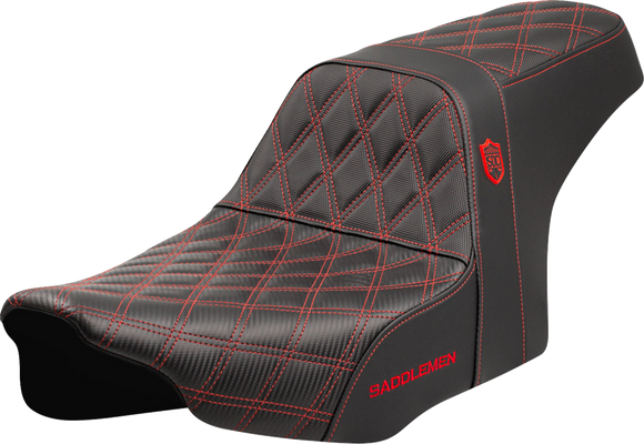 SADDLEMEN Pro Series SDC Performance Seat - Red Stitching - w/o Backrest - FLT/FLH '23-'24 SC82307D4
