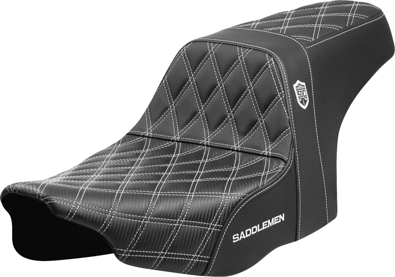 SADDLEMEN Pro Series SDC Performance Seat - White Stitching - w/o Backrest - FLT/FLH '23-'24 SC82307D6