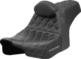 SADDLEMEN Pro Series SDC Performance Seat - Gray Stitching - w/ Backrest - FLT/FLH '23-'25 SC82307DB2