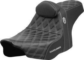 SADDLEMEN Pro Series SDC Performance Seat - Silver Stitching - w/ Backrest - FLT/FLH '23-'25 SC82307DB5