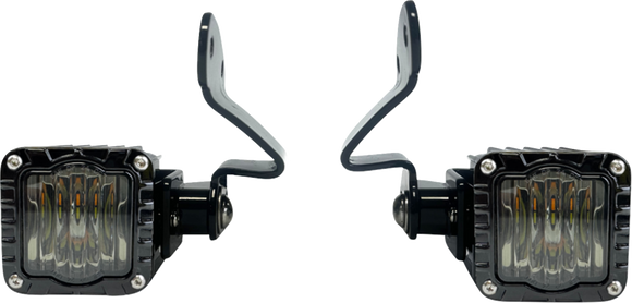 CUSTOM DYNAMICS Front Turn Signals - Shark Demon? - LED - Amber/White - Smoke SD-23RG-FT-AW?