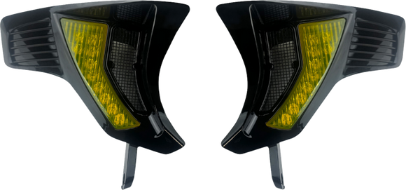 CUSTOM DYNAMICS Shark Demon? Turn Signal Vents - Yellow Lens SD-RG23-VTS-AB