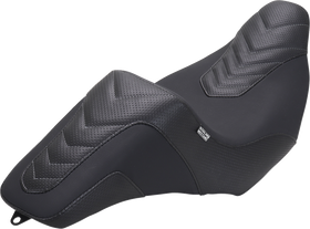 MUSTANG Kodlin Signature Series Squareback* Seat - Black w/ Gunmetal Stitch - FLH/FLT '23-'24 76324GM