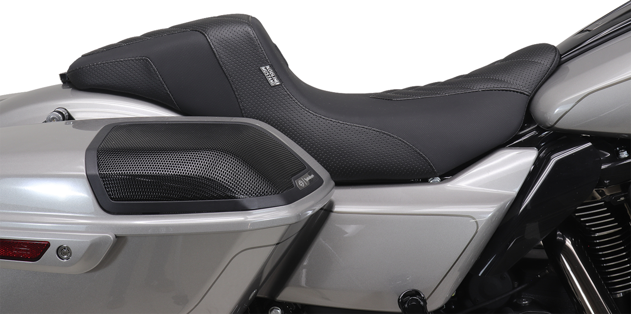 MUSTANG Kodlin Signature Series Squareback* Seat - Black w/ Gunmetal Stitch - FLH/FLT '23-'24 76324GM