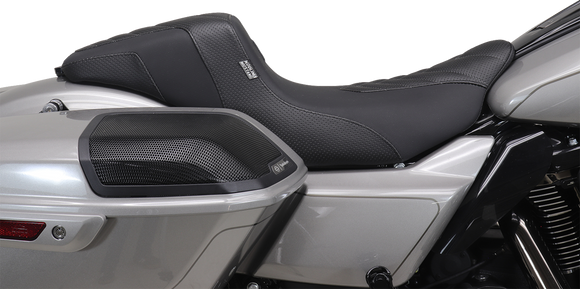 MUSTANG Kodlin Signature Series Squareback* Seat - Black w/ Gunmetal Stitch - FLH/FLT '23-'24 76324GM