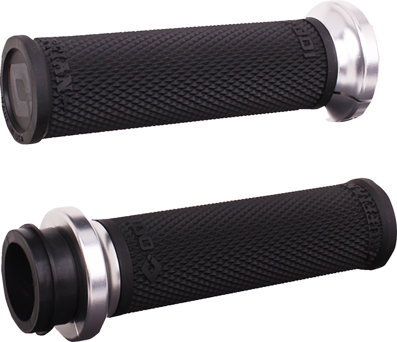 ODI Ruffian Lock-On Street Grips - TBW - Black/Silver V30HTWB-S