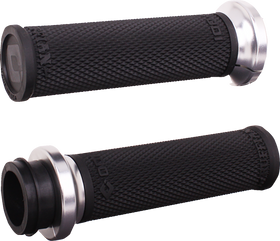 ODI Ruffian Lock-On Street Grips - TBW - Black/Silver V30HTWB-S