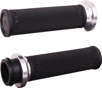 ODI Ruffian Lock-On Street Grips - TBW - Black/Silver V30HTWB-S