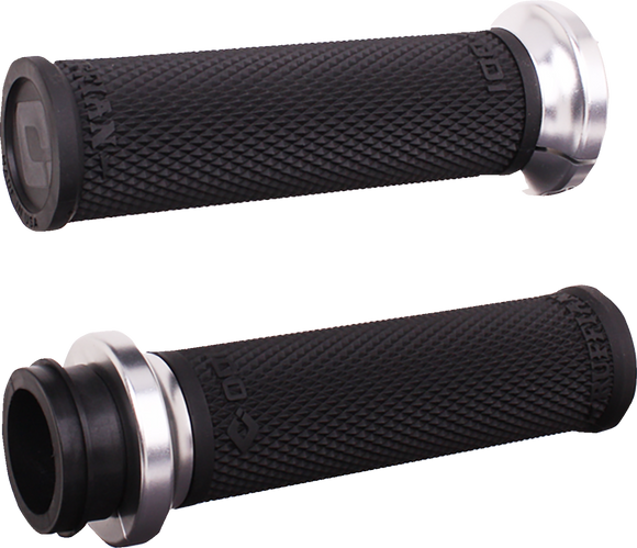 ODI Ruffian Lock-On Street Grips - TBW - Black/Silver V30HTWB-S