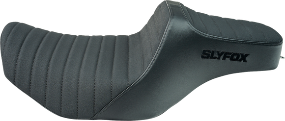 SLYFOX Highnoon Seat - Vinyl - Classic Stitch - Black Logo - FLH/FLT '23-'24 4704A-SlyFox