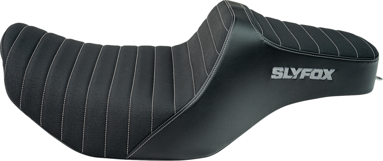 SLYFOX Highnoon Seat - Vinyl - Classic Stitch - Gray Logo - FLH/FLT '23-'24 4704B-SlyFox
