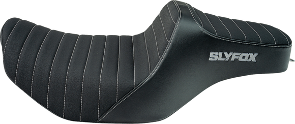 SLYFOX Highnoon Seat - Vinyl - Classic Stitch - Gray Logo - FLH/FLT '23-'24 4704B-SlyFox