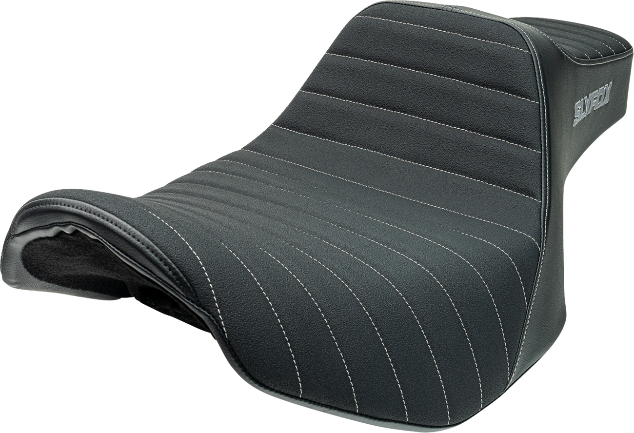 SLYFOX Highnoon Seat - Vinyl - Classic Stitch - Gray Logo - FLH/FLT '23-'24 4704B-SlyFox