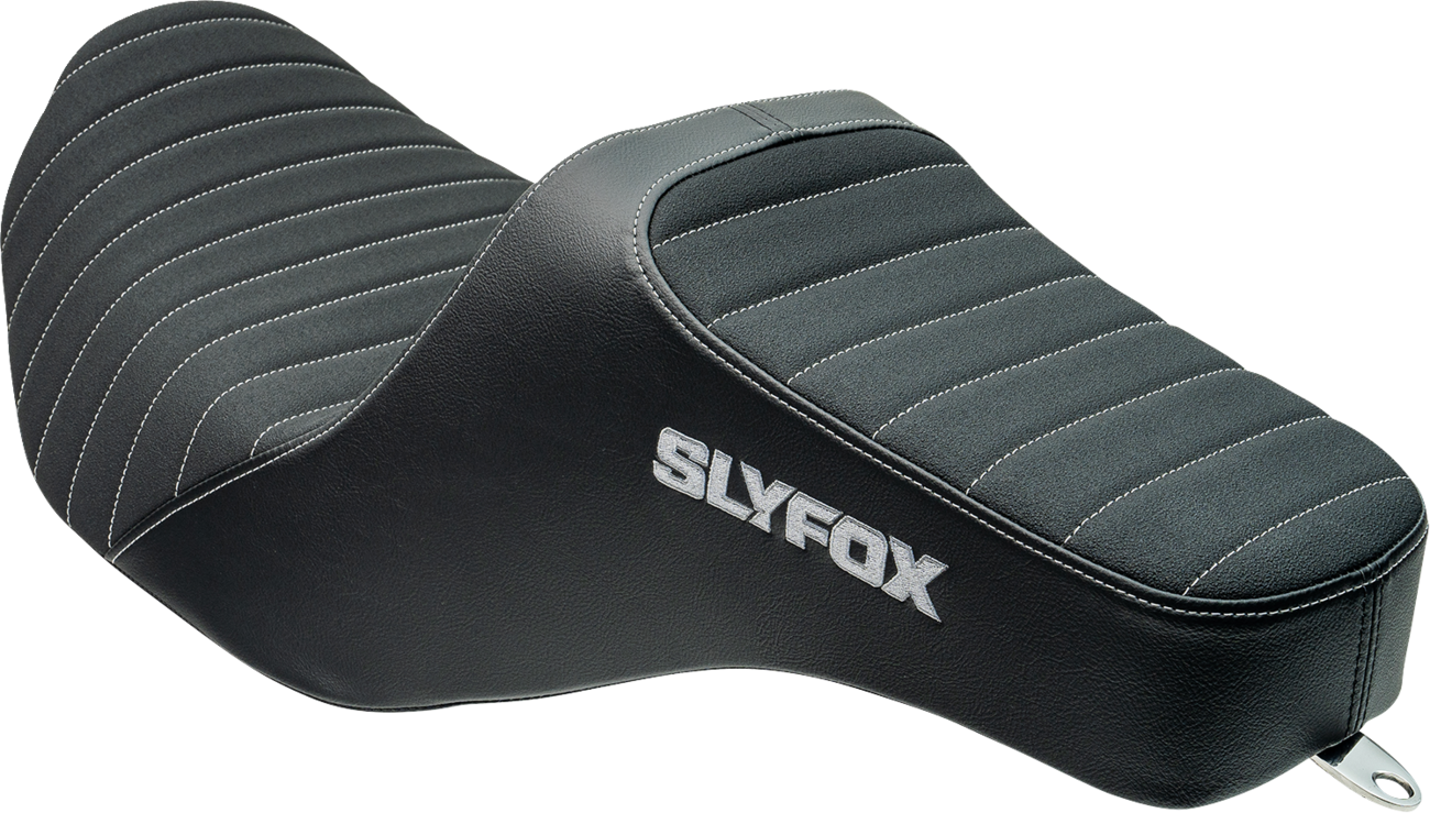 SLYFOX Highnoon Seat - Vinyl - Classic Stitch - Gray Logo - FLH/FLT '23-'24 4704B-SlyFox