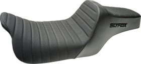 SLYFOX Highnoon Seat - Vinyl - Classic Stitch - Black Logo - FLH/FLT '08-'24 4710A-SlyFox
