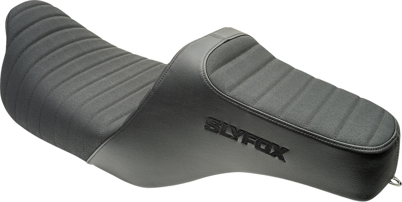 SLYFOX Highnoon Seat - Vinyl - Classic Stitch - Black Logo - FLH/FLT '08-'24 4710A-SlyFox