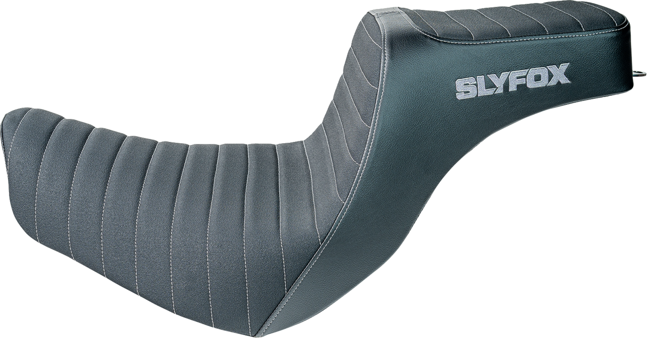 SLYFOX Highnoon Seat - Vinyl - Classic Stitch - Silver Logo - FL/FX '18-'24 4701B-slyfox