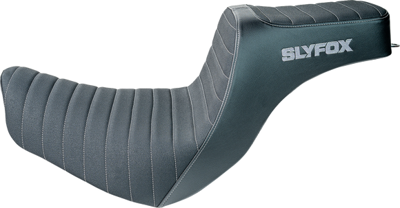 SLYFOX Highnoon Seat - Vinyl - Classic Stitch - Silver Logo - FL/FX '18-'24 4701B-slyfox