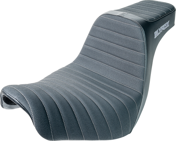 SLYFOX Highnoon Seat - Vinyl - Classic Stitch - Silver Logo - FL/FX '18-'24 4701B-slyfox