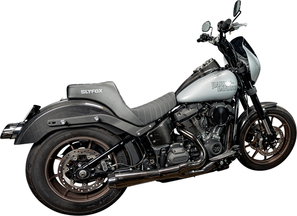 SLYFOX Highnoon Seat - Vinyl - Classic Stitch - Silver Logo - FL/FX '18-'24 4701B-slyfox