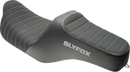 SLYFOX Highnoon Seat - Vinyl - Classic Stitch - Silver Logo - FLH/FLT '08-'24 4710B-SlyFox