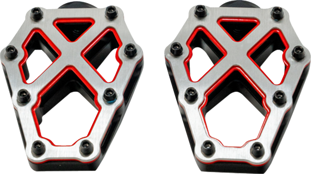 KODLIN USA NXL Footpegs - Black w/ Red Accent K73255-RL