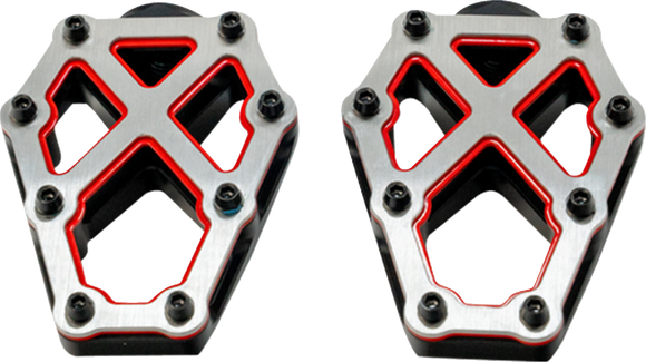 KODLIN USA NXL Footpegs - Black w/ Red Accent K73255-RL