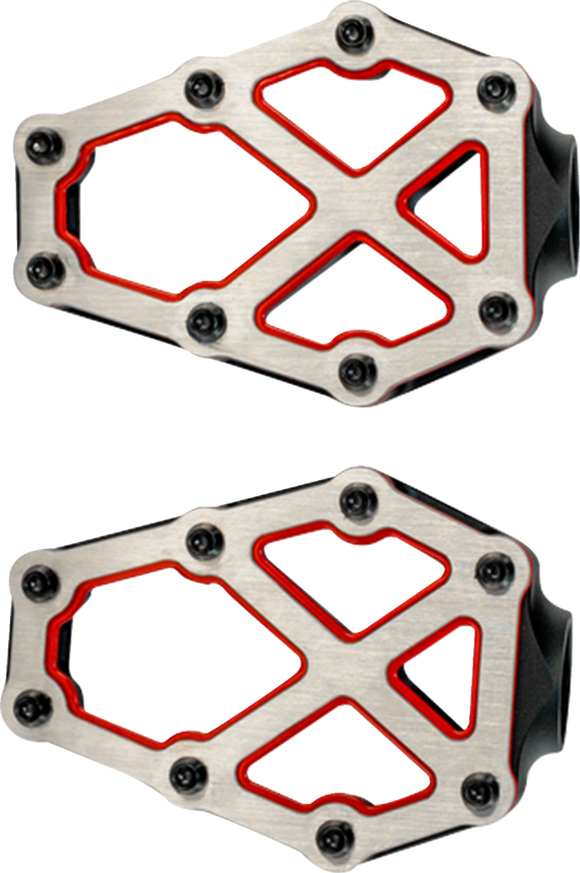 KODLIN USA NXL Footpegs - Black w/ Red Accent K73255-RL