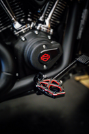 KODLIN USA NXL Footpegs - Black w/ Red Accent K73255-RL