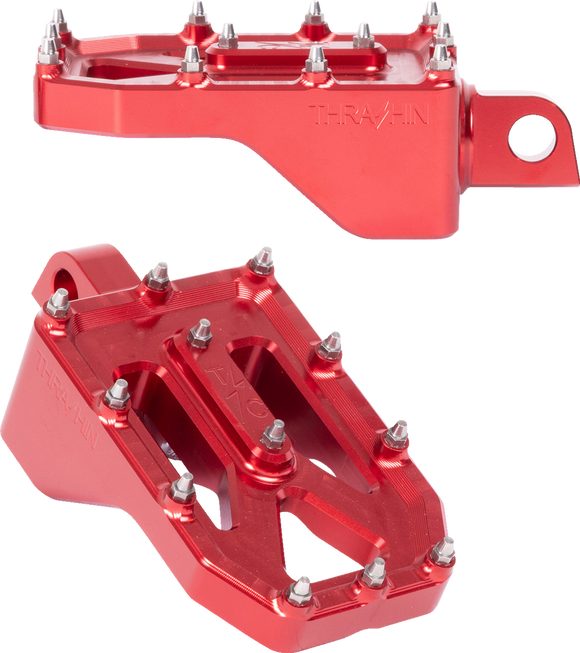 THRASHIN SUPPLY CO. Aggressor Footpegs - Rear- Red TSC-2022-2-D