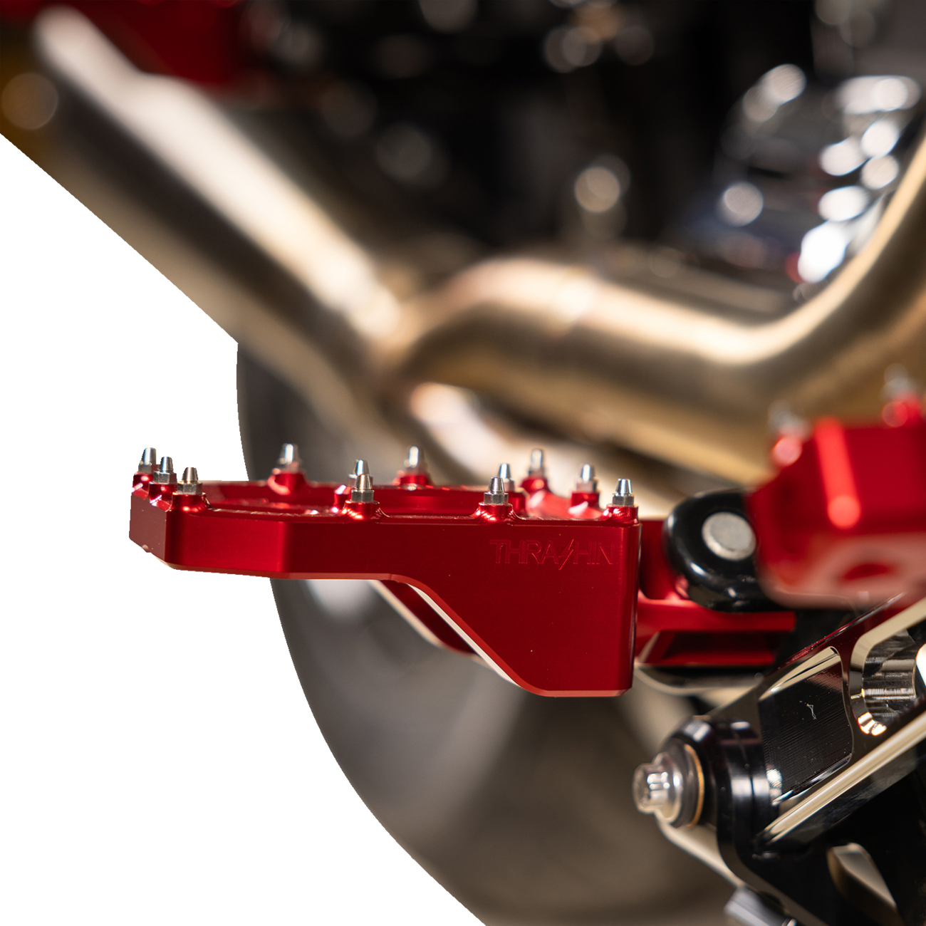 THRASHIN SUPPLY CO. Aggressor Footpegs - Rear- Red TSC-2022-2-D